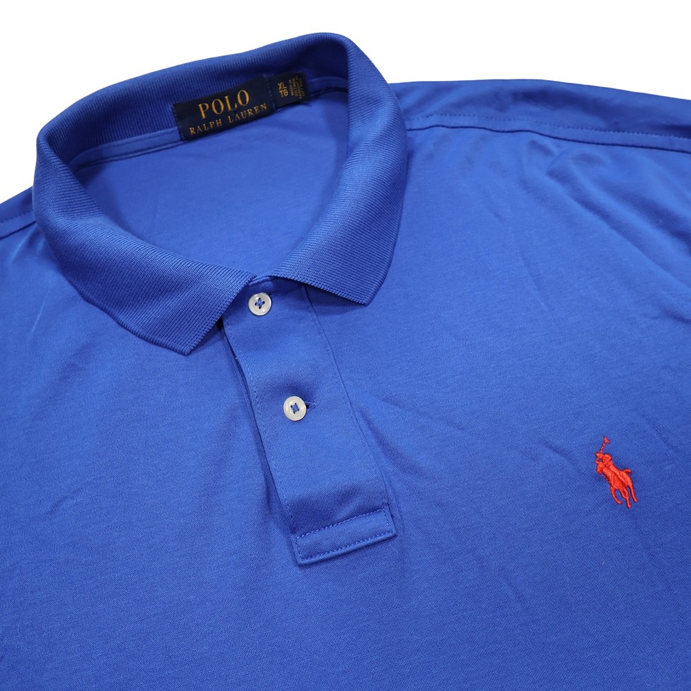 POLO RALPH LAUREN Men's XL Royal Blue Cotton Short Sleeve Polo Shirt